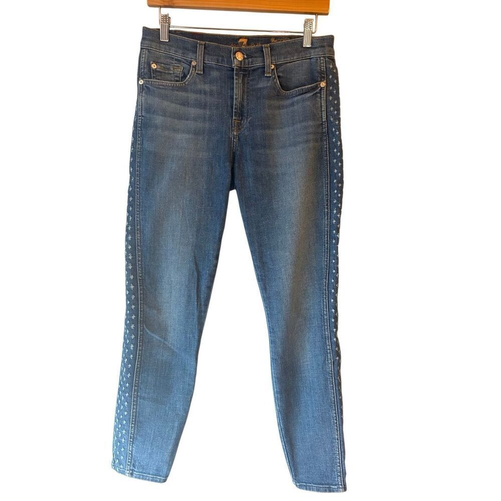 7 for All Mankind The Ankle Skinny size 28 side seam accent mid-rise